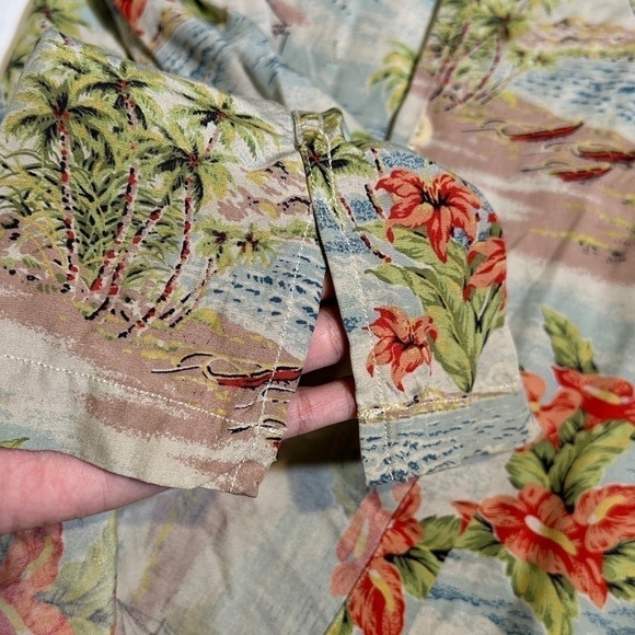 Polo Sport By Ralph Lauren Hawaiian Print Button Front Short Sleeve Top Sz XL M - Picture 5 of 12